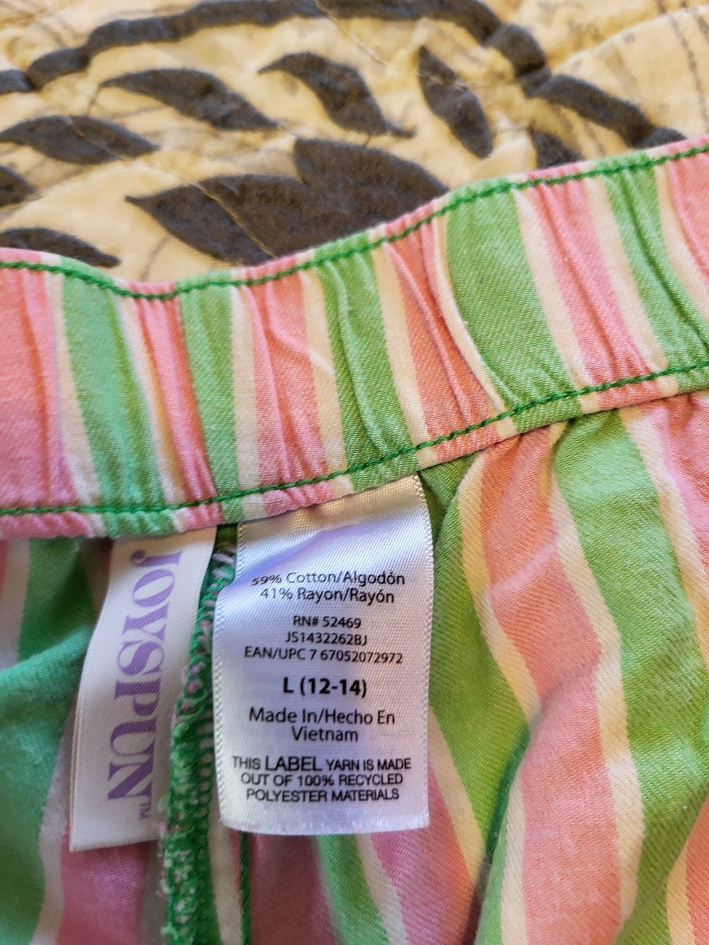Cotton Plaid & Striped Sleep Shorts - Pink, Green, Orange - Picture 5 of 11